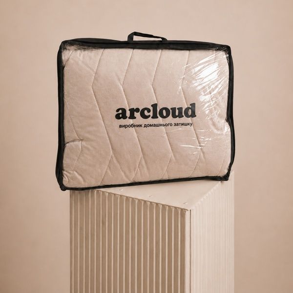 Покривало 2,40x2,60 DUSHA LATTE бархат / зігзаг у сумці ARCLOUD 01028 фото