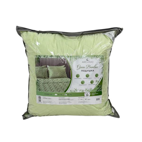 Подушка для сну Green Bamboo / Грін Бамбу з мікрофібри антиалергенна 1113 фото