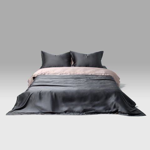 Постільна білизна преміум класу Signature з тенселя 300 TC в кольорі charcoal grey 4279 + rose beige 4291 00050 фото