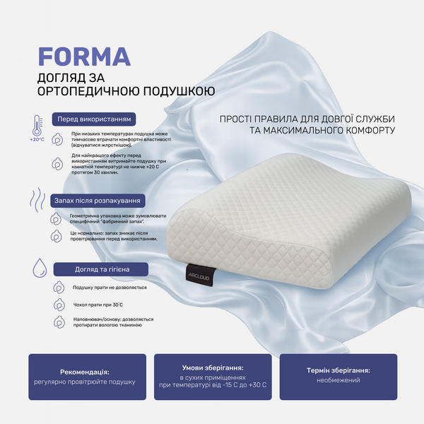Подушка ортопедична FORMA MINI хвиля з піною Memory Foam 14927 фото