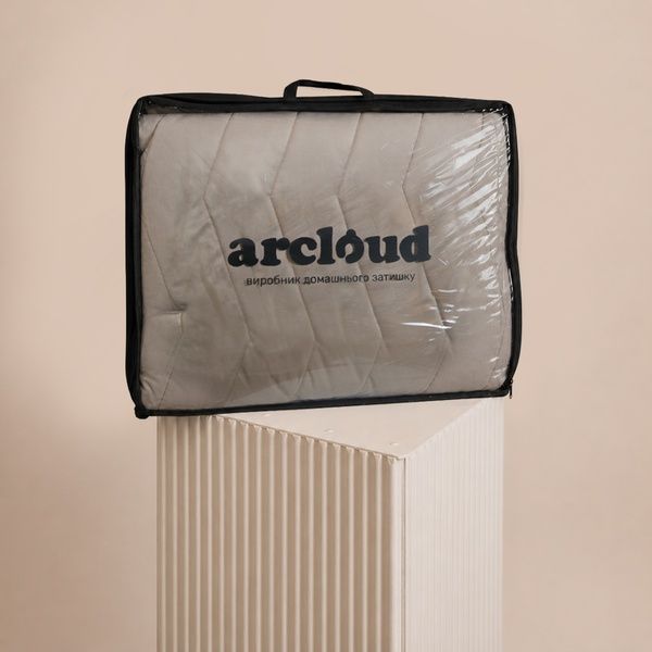 Покривало бархат 2,40x2,60 DUSHA BEIGE зігзаг у сумці ARCLOUD 10576 фото